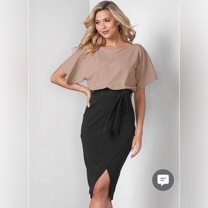 Color block midi dress